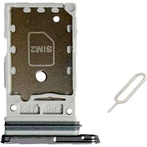 for Samsung Galaxy S25 5G 6.2" 2025 Sim Card Tray & Micro SD Sim Card Holder Container Replacement Part (Black)