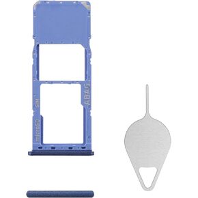 Sim Card Tray Replacement for Samsung Galaxy A21s (Single SIM Version) Blue Card Tray Slot Holder Bracket Adapter with Needle Ejector for A21s A217M DS