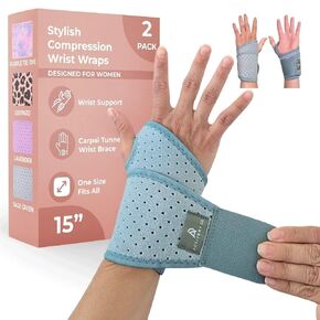 2-pack Carpal Tunnel Brace for Women Wrist Wraps Wrist Support for Keyboard, Fitness, Exercise, Arthritis Pain Relief, Weightlifting, Tendonitis, Sprain, Right Hand, Left, Tie-Dye Print