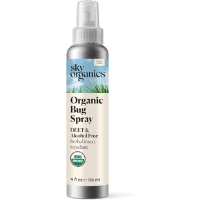 Sky Organics - Organic Bug Spray, 4oz - Deet & Alcohol Free - Herbal Insect & Mosquito Spray - Protect - Made w/Citronella & Lemongrass - Plant Based Formula - Natural, Vegan, & Cruelty Free