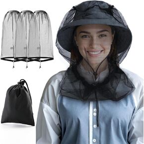 Mosquito Head Net Hat, Protects Face and Neck from Mosquito Bites for Bug Net, Camping, Fishing, Gardening, Apiculturist, Outdoor Enthusiasts Men and Women Mosquito Netting