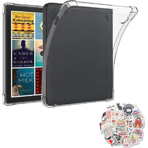 3 في 1 حالة واضحة مع 3 واقي شاشة غير لامع وملصقات بريق 50pcs لـ Kobo 7 "Libra Color/Libra 2 【Group 】【 All All About Protect