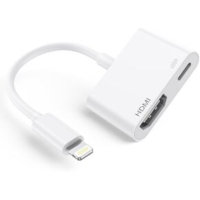 Lightning to HDMI Adapter 【Apple MFI معتمد】 1080p محول الكبلات HDMI Sync Screen Screen Screen & Audio Digital AV مع منفذ الشحن لجهاز iPhone و iPad و iPod إلى HDTV/جهاز العرض/الشاشة ، لا حاجة للطاقة