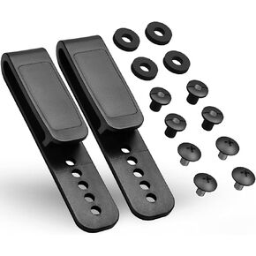 Holster Clips Grip Hook Fit 1.5'' & 1.75'' Belt - 5 Pre-Drilled Hole Tuckable Clip, Pack of 10
