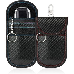 2 Pack Faraday Key Fob Protector ، Premium Car RFID LOCKING COMBOCH ، Secure Faraday Bag لـ Car Key FOB ، anti-antif case (Red+Blue ، Small) in Kuwait