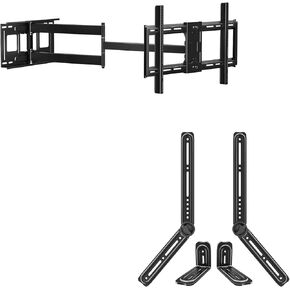 حامل حائط TV Long Arm لأجهزة تلفزيون 42-80 بوصة ، و 43 بوصة تمديد الحركة الكاملة التي تعبر عن الأسلحة وقوس Mountbar Soundbar.