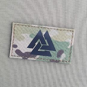 IR Valknut Norse Symbol Odin God Viking Infrared Laser-Cut Patch Compatible with Velcro for Backpacks and Bags, Tactical Patches for Hats, Dog Patches (Multicam)