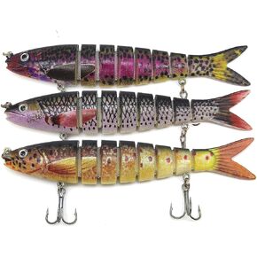 Fishing Lures for Bass, Lifelike Swimbait, Trout Lures, Crappie Lures, Saltwater & Freshwater Fishing Gear,Fishing Accessories(3pcs)