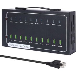 480W USB Charging Station, 20 Port Fast Charging Station for Multiple Devices, PD3.0/QC4.0 Multi-Protocol, Smart Power Delivery & Overload Protection for iPhone, iPad, Tablet, and More