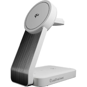 Foldable Magnetic Mag-Safe Wireless Charging Station, cellhelmet Qi2 3 in 1 Fast Wireless Charging Stand Compatible with iPhone 15,14,13,12, iWatch Ultra 2/8/7/6/SE/5/4, Airpods 3/2/Pro with LED Ring