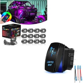 Niwaker 12Pods RGB Rock Light Kits مع مفتاح الروك