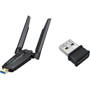 BrosTrend AXE5400 WiFi 6E USB Adapter + AX300 WiFi 6 Linux Compatible USB Adapter