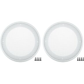 ACROPIX Universal 6.5" Car Speaker Grills Cover Mesh Round 6.5 Inch Audio Speaker Subwoofer Guard Protector Case with Mounting Screws Iron ABS White - Pack of 2