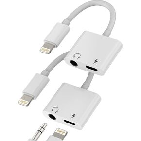 3.5mm to Lightning Headphone Adapter for iPhone(2pack) - Premium Sound Quality, Dual Functionality, Apple MFi Certified