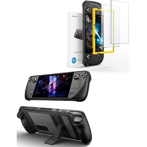 JSAUX PC0105 Steam Deck Case with Adjustable Angle Stand + 2-Pack Steam Deck Screen Protector