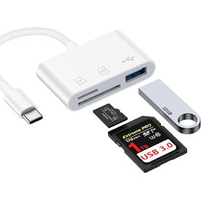 USB C SD Card Reader for iPhone 16 15 Pro Max/Plus,Samsung Galaxy S25 S24FE S23,Google Pixel 9 Pro 8, High Speed Type C to USB Micro SD Memory Card Adapter for Digital Camera iPad MacBook Pro/Air/Mini
