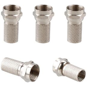 5Pcs F Plug Connectors, F Type Screw Connector, Waterproof Micro Screw/Twist On Aerial Coaxial Cable RG6 for Satellite TV Sky NTL Cable