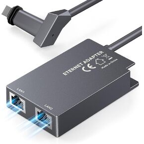 محول Ethernet Starlink المزدوج للمنفذ للجنرال 2 (جهازان) ، شبكات عالية السرعة 1 جيجابت في الثانية مع استقرار محسّن ، مجموعة ساتليت عبر الإنترنت لمكتب المنزل/الألعاب/البث المنزلي.