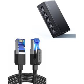 UGREEN Cat 8 Ethernet Cable 15FT Bundle with 5 Port Gigabit Ethernet Switch