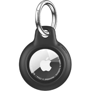 Waterproof for Apple Airtag Holder, for Air Tag Case with Keychain, Hard PC+TPU Shockproof and Scratch-Resistant Airtags Case for Apple Air Tags(Black)