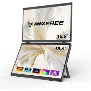 Laptop Screen Extender,15.6" 1080P FHD Portable Dual Monitor with DP/Thunderbolt USB Type-C HDMI,Plug&Play,Folding Dual Portable Monitor for Laptop/PC/Windows/Mac(M1/M2/M3 Chips)/Phone