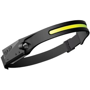 Headlamp Rechargeable 1 Pack, 230° Wide Beam Motion Sensor Head Lamps LED Rechargeable, Waterproof 5 Modes Head Lights for Forehead for Hiking Running Repairing Fishing Cycling Camping