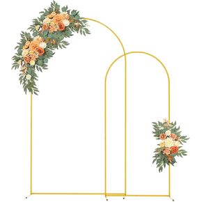 Gold Metal Wedding Arch Frame - 6.6Ft Arch Backdrop Stand for Parties, Birthday, Baby Shower, Graduation, Anniversary Decorations