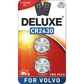Key Fob Replacement Batteries CR2430 for Volvo XC60 (2010-17), S60 (2011-18), XC70 (2008-16), S80 (2007-16), V60 (2015-18), V70 (2008-10) Remote Fob (Pack of 2) (Check Fitment Guide)