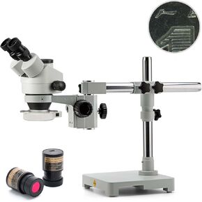 SWIFT S7 7X-45X Trinocular Stereo Microscope with 5MP Digital Camera for Color Photography and Video, Windows and Mac Compatible