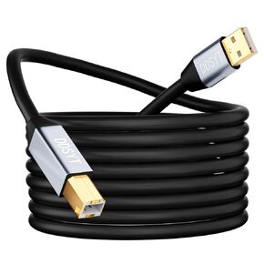USB 2.0 Printer Cable 75ft, USB-A to USB-B 2.0 Cable with 480 Mbps Transfer Speed for Printer or External Hard Drive, Gold-Plated Connectors