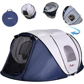 Camping Pop Up Tent, 2-4 Person Automatic Easy Setup Tents, 2 Doors-Instant Popup Family Tents for Camping, Hiking, Traveling