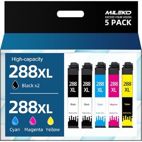 MILEKO 802XL Remanufactured Ink Cartridge Replacement for Epson 802 XL T802 T802XL Combo Pack (Black, Cyan, Magenta and Yellow, 4-Pack) for Epson Workforce Pro WF-4720 WF-4730 WF-4734 WF-4740 Printer