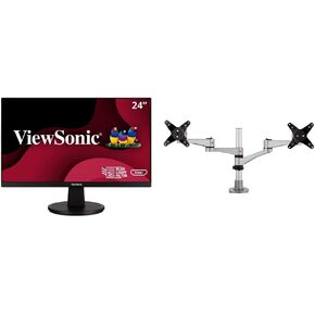 VAILESONCOSIN SW2447-MH 24 Inch Full HD 1080P Switors LCD-DMA-001 شاشة مزدوجة التثبيت مع جبل VESA