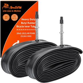 2-PCS 26" Heavy Duty Bike Tubes 26X2.10/2.40 FV48mm Presta Valve 26" Heavy Duty Bicycle Tubes Compatible with 26X2.10 26 X 2.125 26X2.20 26X2.25 26X2.30 26x2.35 26X2.40 Bike Bicycle Tire Tubes
