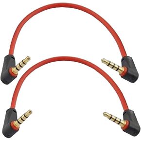 Seadream 2Pack 8 inch 4-Pole 3.5mm Male Right Angle to 3.5mm Male Right Angle Stereo Audio Cable Headset Extension Cable for Beats Dr. Dre Studio iPhone,M to M Audio Cable