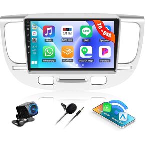 Camecho 2g+64g Car Radio Stereo for Kia Rio 2005-2011 مع Carplay Android Auto ، Android 13 head ، ستيريو شاشة تعمل باللمس مع Bluetooth ، GPS ، WiFi ، FM RDS ، HD Backup Camera