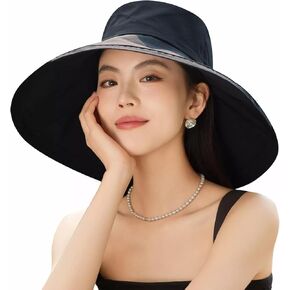 HUAMULAN Wide Brim Women Sun Hat Summer Beach Bucket Fishing Hats Metal Wired Edge Packable UV Protection for Hiking Garden