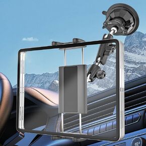 حامل الكمبيوتر اللوحي لشاحنة السيارة [على مستوى الطرق على الطرق الوعرة] الذراع المعدني ipad Mount للوحة القيادة ، الزجاج الأمامي ، النافذة الجانبية ، جبل شفط المركبات الثقيلة يناسب 4-13 "iPad Pro Air Mini ، iPhone