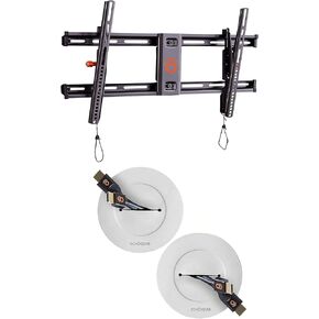 ECHOGEAR Tilting TV Mount & in Wall TV Cable Hider Bundle - Mount TVs Up to 90" & Conceal The Wires Behind The Wall