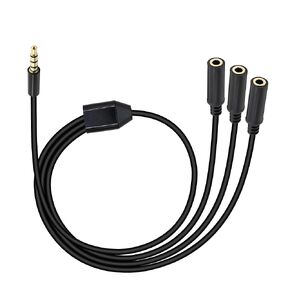 سعة 3.5 مم خائن سماعة الرأس من 1 إلى 3 طرق 3.5 مم (1/8 ") TRRS 4-Pole Gold Plated Male to 3-Female Stereo Jack Splitter Cable لسماعات الرأس والميكروفونات (50 سم/20in)