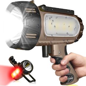 Super Bright Rechargeable Spotlight,2000,000 LM LED Flashlight Handheld Spotlight,10000mAh Spot Lights Outdoor Runtime Up to 48 Hrs,Flashlight Searchlight,Flood Camping Hunting Boating,with Tripod
