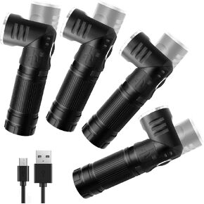 HAUTMEC 1400 Lumen Rechargeable Flashlights LED EDC Flashlight with 90 Degree Flashlight Swivel Head 5 Modes Pocket Flashlight Magnetic Base for Camping, Working, Outdoor, Hiking, Emergency