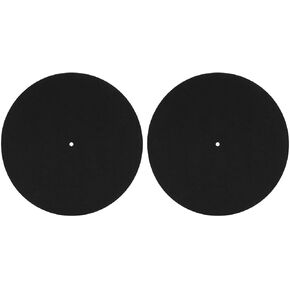 2 PCS Record Player Mat, 12in Anti-Slip & Anti-Static Felt Record Pad Turntable Slipmat Wool Turntable Platter Mat Vinyl Record Player Protective Mat for Home Record Players (Grey)