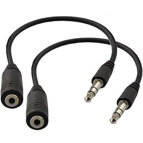 Seadream 2Pack 6 inch 3-Pole 3.5mm Male to 2.5mm Female Headset Audio Adapter Cable Extender Stereo Jack