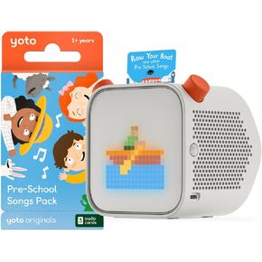 Yoto Player (3rd Gen.) + Pre-School Songs Bundle – Kids Bluetooth Audio Speaker, All-in-1 Screen-Free Device Plays Stories Music Podcasts Radio White Noise Room Thermometer Nightlight