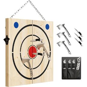 Crown Display Axe Throwing Target Board - Wooden Shooting Targets for Axes & Hatchets - Made in USA - Great for Adults & Kids