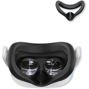 Silicone Cover Compatible with Meta Quest 3S Interface Accessories,BOVUGAC Silicone VR Face Cove-Black
