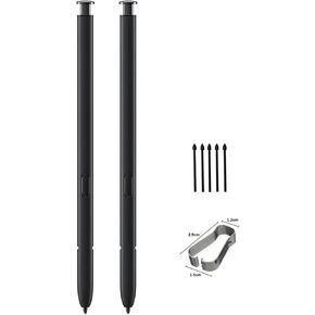 2PCS Galaxy S22 Ultra S Pen (Without Bluetooth) Replacement Compatible Galaxy S22 Ultra Stylus Pen + Replacement Tips/Nibs (Phantom Black)