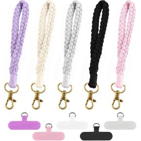 Framendino, 5 Pack Macrame Phone Wrist Strap Cell Wristlet Lanyard Tether Tab Keychain