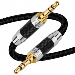 TODN Hi-End 3.5mm Audio Cable Sliver&Copper Core Aux Cord 8-Strand Hand Knitting AUX to AUX Cable (3.3ft/1M)